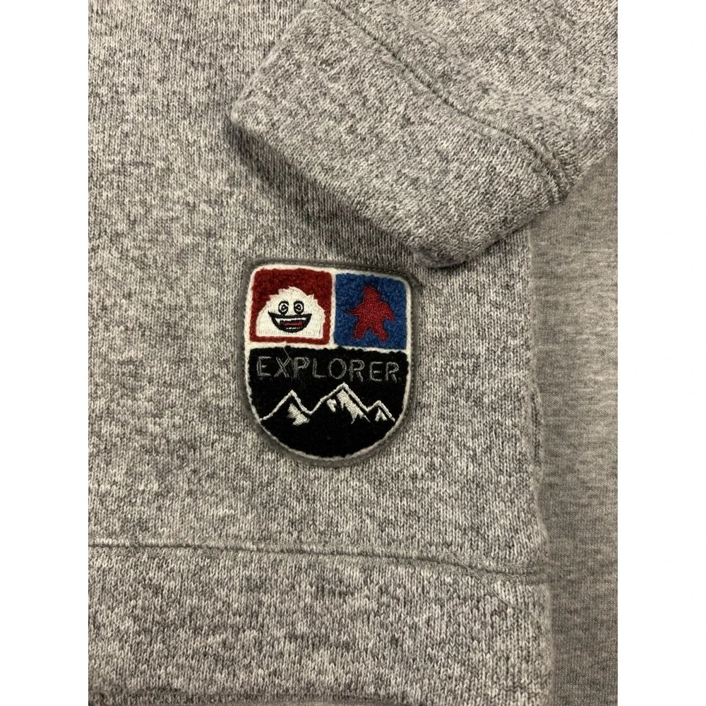 365 Kids Garanimals Boys Size 8 Gray Heather Pullover Sweater 3 Buttons Explorer
